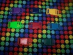 Wet Nose Designs All Smiles Dog Collar Rainbow Smiley Faces Retro Color Buckle. Fixed Price $12.98.