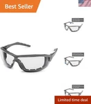 22GY79 Silverton Temple Version Safety Glass, Gray Frame Clear FX2 Anti-fog.... Fixed Price $21.22.