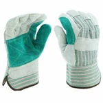 Double Palm Split Leather Work Gloves Size Large 500DP (12 Pair). Fixed Price $45.00.