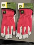 John Deere Women's Medium Pink Black Leather Work Gloves All Purpose Utility. Fixed Price $26.00.