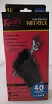 Kinco Disposable Nitrile Gloves, Black, 40 Count Size X Large. Fixed Price $18.00.