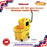Rubbermaid Wavebrake 35 Qt Mop Bucket Wringer Combo Wheels Yellow Duty. Fixed Price $129.65.