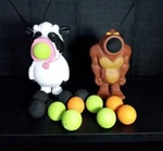 Cow Shooter Popper Hog Wild And Big Foot Sasquatch Lot Of 2 With 13 Foam Balls. Fixed Price $12.17.
