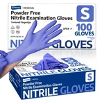 Medical Nitrile Exam Gloves, Blue Iris, Powder-free Food-safe Disposable. Fixed Price $59.98.