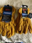 2 Pair Kinco 50RL Lined Suede Cowhide Gloves, 1 Large, Kids Medium. Fixed Price $50.00.