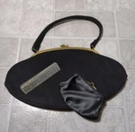 Vintage Crown Lewis Black Handbag Purse Coin Comb. Fixed Price $48.99.