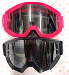 100% Strata Set Of 2 Goggles Pink & Black Protective Lens W Adjustable Straps. Fixed Price $50.00.