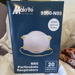 Makrite 9500-N95 Particulate Respirator Half Mask 20-PACK. Fixed Price $10.50.