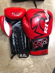 Custom Made Real Cowhide Leather Boxing Gloves Color Red And Black All Siza. Fixed Price $110.00.