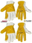 2- Tillman 1464 Grain Cowhide Split Palm Leather Drivers Protective Work Gloves. Fixed Price $42.99.