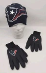 Houston Texans Nfl Navy Blue Big Logo Cuff Knit Cap Hat Non-slip Black Gloves. Fixed Price $19.29.