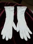 Vtg Kay Fuchs White Long Cotton Dress Gloves French Knot Germany West Zone Sz 7. Fixed Price $22.99.