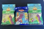 Lot Of 3 Mr Clean Pink & Yellow Duet Natural Reusable Latex Gloves Size Medium. Fixed Price $10.00.