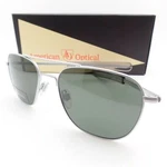 Ao American Optical Original Pilot Matte Silver Green Lens Option Sunglasses. Fixed Price $178.50.