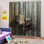 Clean Boxing Gloves Hung On Board Printing 3D Blockout Curtains Fabric Window. Fixed Price $190.63.