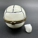Porcelain Volleyball Phb Hinged Trinket Box W/ Knee Pad Midwest Of Cannon Falls. Fixed Price $46.95.