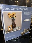 12X12 Corner Glass Shelf Kit Satin Nickel Finish Bathroom Sealed. Fixed Price $14.99.