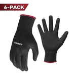 6 Pack Husky Large Textured Nitrile Grip Gloves Breathable W/ Knit Shell & Cuff. Fixed Price $8.49.