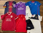 Bulk Lot Of (6) Soccer Football Jerseys And 2 Shorts - Shirts From Clubs Rare. Fixed Price $170.00.
