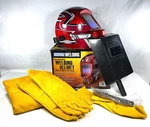 Chicago Electric Auto Darkening Welding Helmet W/ Apron, Gloves & Extras - 63121. Fixed Price $49.99.