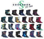 Mens Bamboo Stripe Gentle Comfort Cuff Colourful 7-11/12-14,3 Pr, Sockshop. Fixed Price $13.62.