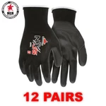 Mcr Safety 9669 Pu Black Nylon Coated Palm Gloves (sizes: M-xl) 12 Pairs. Fixed Price $19.70.