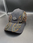 Harley Davidson Embroidered Flames Hat/cap Fitted Size Large Black. Fixed Price $19.99.