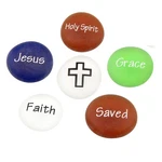Saved By Grace Through Faith - Engraved Frosted Glass Stones Set Model. Fixed Price $11.39.