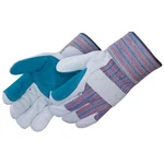 Double Palm Leather Work Gloves With Green Jointed And Rubberized Safety. Fixed Price $147.59.