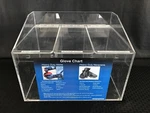 S-curve Clear Acrylic Glove Dispenser W/ Triple Compartments Hinged Top-loading. Fixed Price $168.99.