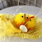 Vintage Chenille Chicks On Nest & Egg Cupcake Paper Easter Set Of 2. Fixed Price $15.00.