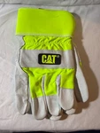 Cat Men High-vis Pigskin Leather Palm Gloves Neon Green, Large. Fixed Price $15.00.