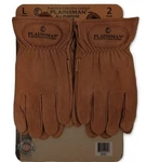 2 Pair Plainsman Premium Brown Cabretta Leather Gloves Large Double Layer Palms. Fixed Price $52.18.
