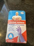 Mr Clean Latex Gloves Loving Hands Extra Long Premium Size Med Purple 1 Pair. Fixed Price $10.39.