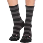 Cat Black Stripe Women Non-skid Slipper Crew Sock Size 9-11 Foot Traffic Fashion. Fixed Price $10.49.