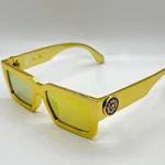 Trendy Square Frame Sunglasses Yellow Mirror Lens Thick Street Wear Men. Fixed Price $14.99.