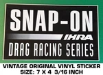 Snap-on Tools Ihra Drag Racing Series Vintage Original Vinyl Decal Sticker. Fixed Price $9.48.