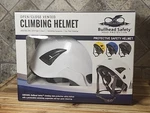 Bullhead Safety White Climbing Helmet Ratcheting Suspension 4-POINT Chinstrap. Fixed Price $39.00.