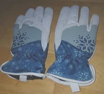 Kinco Ladies Fleece Lined White/blue Snowflake Gloves-s-leather Palm-nice. Fixed Price $14.99.