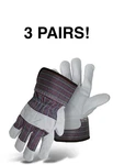 Lot Of Pairs Boss 4094-3 Pearl Gray Cowhide Leather Men's Work Gloves Large. Fixed Price $26.25.