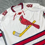 Louis Cardinals Fox Sports Midwest Hockey Jersey Mens Xl White Lace Up. Fixed Price $34.29.