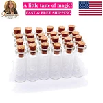 24 Pcs Clear Small Mini Glass Jars With Cork Stoppers For Message Weddings Wi.... Fixed Price $12.59.