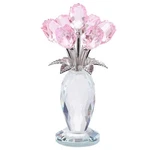 Glass Flower Pink Roses Bouquet Home Decor Crystal Gifts For Women Colle.... Fixed Price $42.29.
