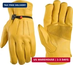 Wells Lamont Leather Work Gloves For Men - Heavy Duty, Cowhide, Abrasion & Punct. Fixed Price $22.99.