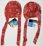 2 Caps Occunomix Miracool-cowboy Red Cooling Cotton Tie Hat / Bandana. Fixed Price $14.99.