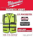 Lot Milwaukee High Visibility Safety Vest Pro Performance 10 15 Pockets Xl. Fixed Price $12.88.