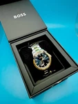 Hugo Boss Troper 43MM Mens Automatic Mechanical Watch Bracelet 100M Wr Nib. Fixed Price $214.89.