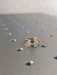East To West Solitaire Sterling Silver Double Band Moissanite Emerald Cut Ring. Fixed Price $224.00.