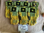 7 Pair Large John Deere JD00005/L Cowhide Leather Gloves, Lined Palm Work. Fixed Price $75.00.