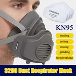 Safety Gas Mask Respirator Half Protect Painting Spray Facepiece + Filters. Fixed Price $10.57.